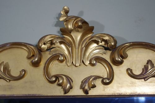 VICTORIAN GILTGILTWOOD LARGE OVERMANTLE MIRROR - ADDITIONAL PHOTO 4