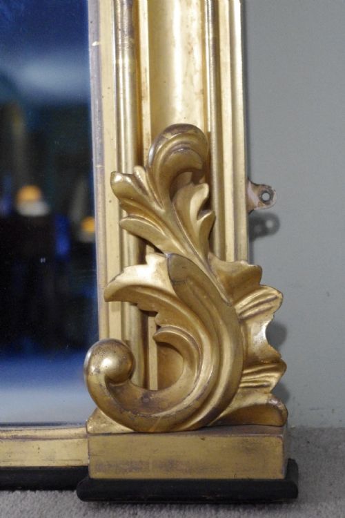 VICTORIAN GILTGILTWOOD LARGE OVERMANTLE MIRROR - ADDITIONAL PHOTO 6