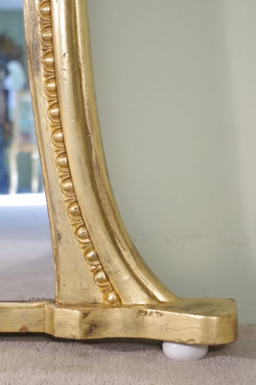 ENGLISH VICTORIAN GILT LARGE ARCH TOP OVERMANTLE MIRROR - ADDITIONAL PHOTO 6