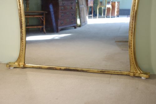 ENGLISH VICTORIAN GILT LARGE ARCH TOP OVERMANTLE MIRROR - ADDITIONAL PHOTO 7