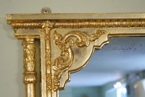 19TH CENTURY ENGLISH GILT LARGE OVERMANTLE MIRROR - ADDITIONAL PHOTO 2