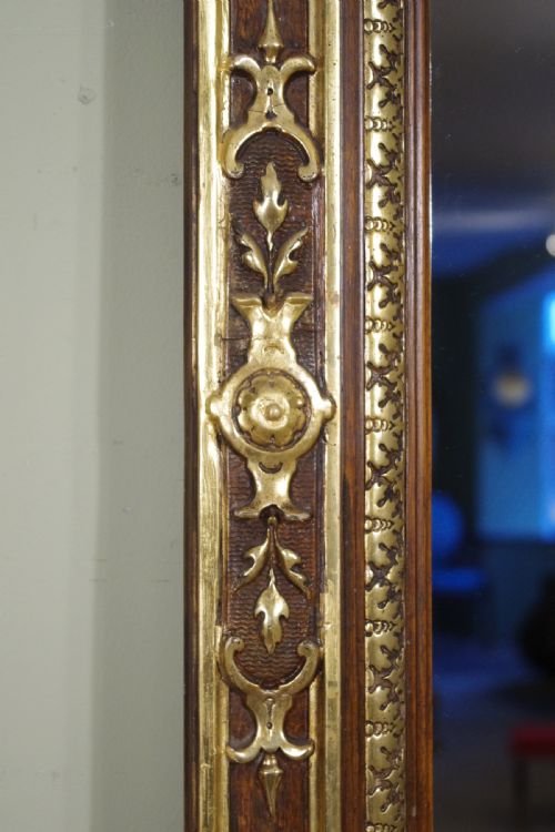 FRENCH PARCELGILT LARGE OVERMANTLE MIRROR WITH CHERUBPUTTO CRESTING - ADDITIONAL PHOTO 6