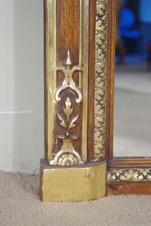 FRENCH PARCELGILT LARGE OVERMANTLE MIRROR WITH CHERUBPUTTO CRESTING - ADDITIONAL PHOTO 7