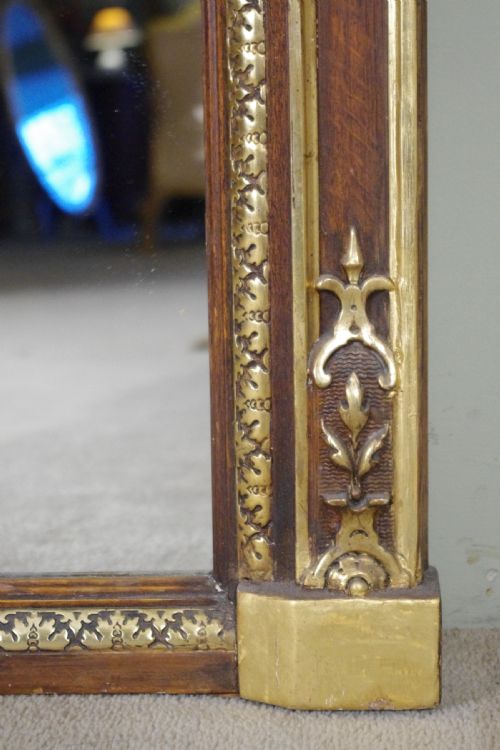 FRENCH PARCELGILT LARGE OVERMANTLE MIRROR WITH CHERUBPUTTO CRESTING - ADDITIONAL PHOTO 8