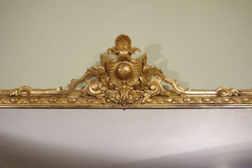 19TH CENTURY ENGLISH GILT LARGE OVERMANTLE MIRROR - ADDITIONAL PHOTO 2