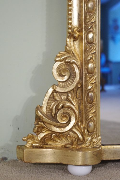 19TH CENTURY ENGLISH GILT LARGE OVERMANTLE MIRROR - ADDITIONAL PHOTO 7