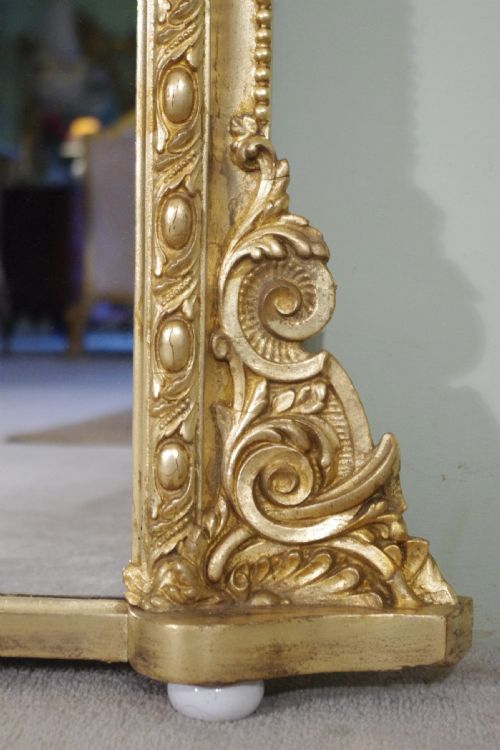 19TH CENTURY ENGLISH GILT LARGE OVERMANTLE MIRROR - ADDITIONAL PHOTO 8