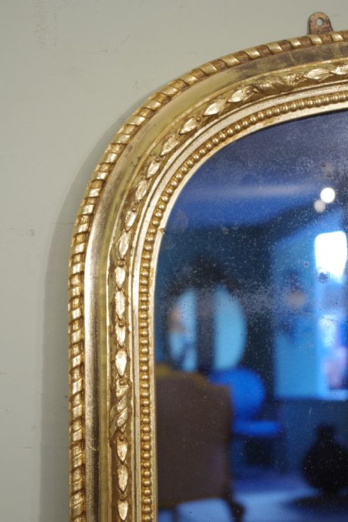GILT LARGE ARCH TOP OVERMANTLE MIRROR - ADDITIONAL PHOTO 2
