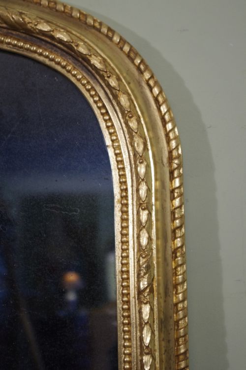GILT LARGE ARCH TOP OVERMANTLE MIRROR - ADDITIONAL PHOTO 3