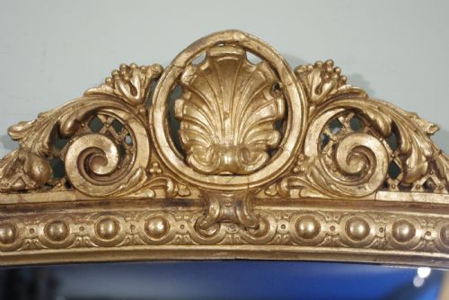 VICTORIAN GILT LARGE ARCH TOP OVERMANTLE MIRROR - ADDITIONAL PHOTO 3