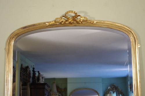 19TH CENTURY ENGLISH GILT LARGE OVERMANTLE MIRROR - ADDITIONAL PHOTO 1