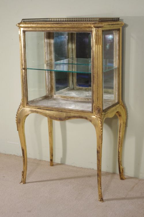 french gilt vitrinedisplay cabinet - CATEGORY: ANTIQUE CABINETS - DATED 1880