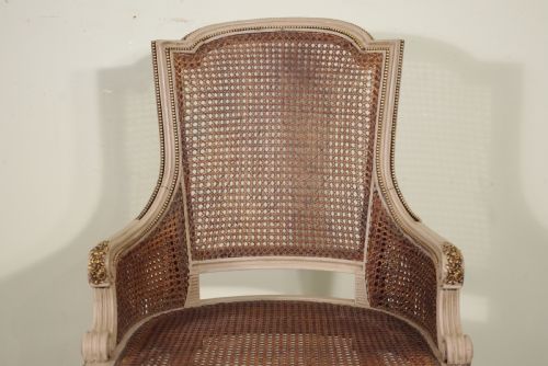 PAIR FRENCH PAINTED CANE ARMCHAIRS - ADDITIONAL PHOTO 5
