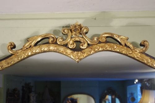 VICTORIAN EBONISED AND PARCELGILT LARGE OVERMANTLEWALL MIRROR - ADDITIONAL PHOTO 3