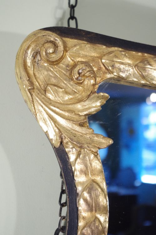VICTORIAN EBONISED AND PARCELGILT LARGE OVERMANTLEWALL MIRROR - ADDITIONAL PHOTO 7