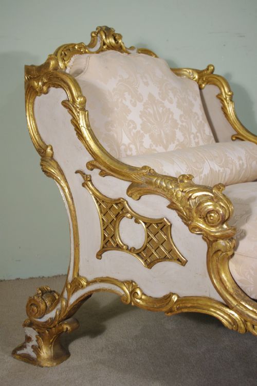 19TH CENTURY GILT CHAISE LONGUE DAY BED - ADDITIONAL PHOTO 3