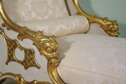 19TH CENTURY GILT CHAISE LONGUE DAY BED - ADDITIONAL PHOTO 5