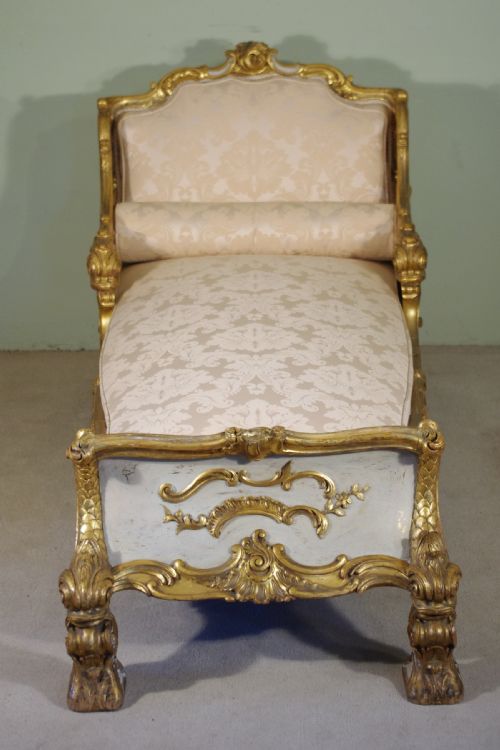 19TH CENTURY GILT CHAISE LONGUE DAY BED - ADDITIONAL PHOTO 10