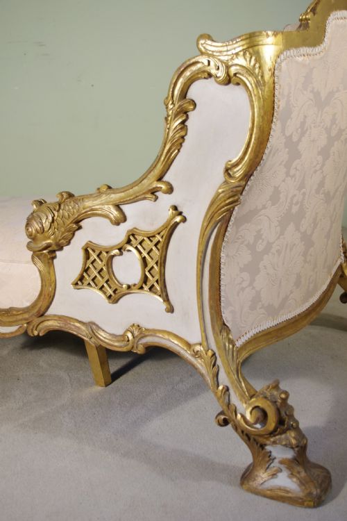 19TH CENTURY GILT CHAISE LONGUE DAY BED - ADDITIONAL PHOTO 14