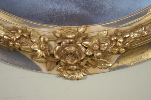 ENGLISH VICTORIAN GILT OVAL WALLOVERMANTLE MIRROR - ADDITIONAL PHOTO 8
