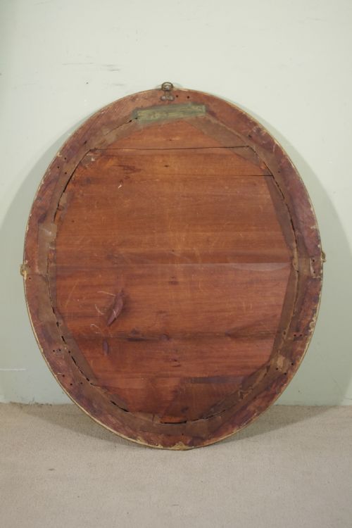 ENGLISH VICTORIAN GILT OVAL WALLOVERMANTLE MIRROR - ADDITIONAL PHOTO 11