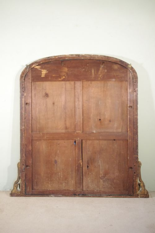 ENGLISH VICTORIAN GILT LARGE ARCH TOP OVERMANTLE MIRROR - ADDITIONAL PHOTO 9