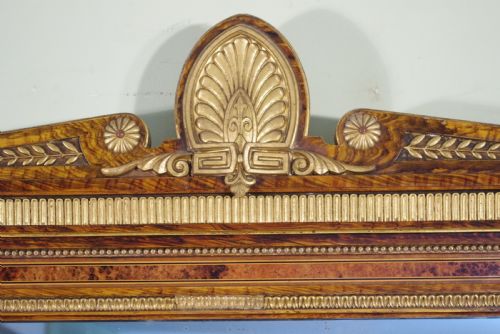 ENGLISH VICTORIAN SIMULATED WALNUT AND PARCELGILT LARGE OVERMANTLE MIRROR - ADDITIONAL PHOTO 3