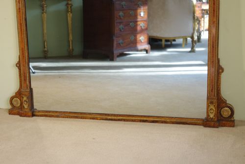 ENGLISH VICTORIAN SIMULATED WALNUT AND PARCELGILT LARGE OVERMANTLE MIRROR - ADDITIONAL PHOTO 11