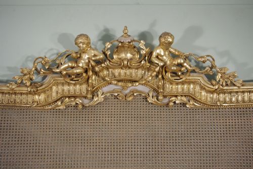 PAIR PAINTED AND PARCELGILT CANE 5FT DOUBLEKINGSIZE HEADBOARDSBEDS - ADDITIONAL PHOTO 4