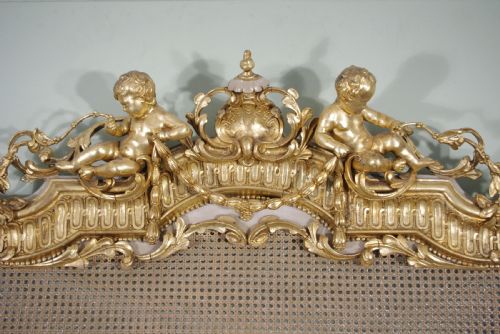 PAIR PAINTED AND PARCELGILT CANE 5FT DOUBLEKINGSIZE HEADBOARDSBEDS - ADDITIONAL PHOTO 5