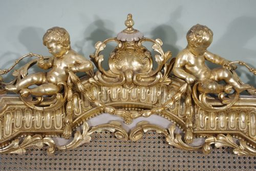 PAIR PAINTED AND PARCELGILT CANE 5FT DOUBLEKINGSIZE HEADBOARDSBEDS - ADDITIONAL PHOTO 6