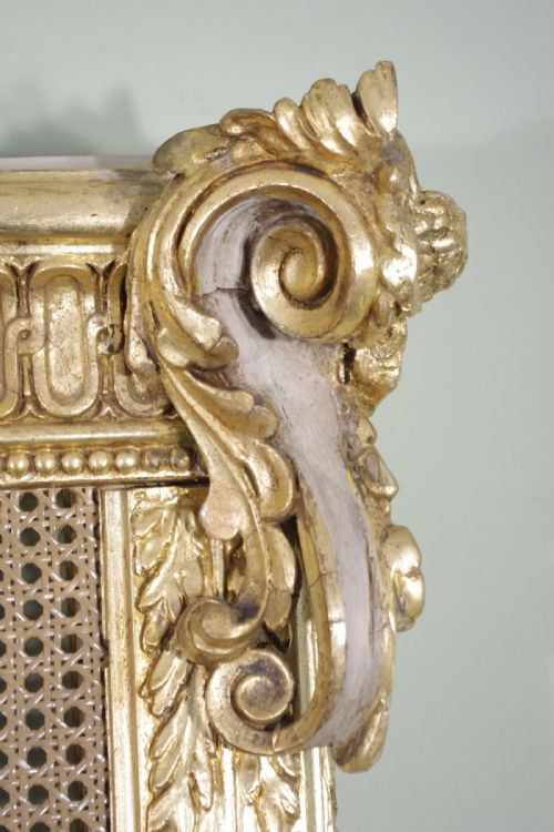 PAIR PAINTED AND PARCELGILT CANE 5FT DOUBLEKINGSIZE HEADBOARDSBEDS - ADDITIONAL PHOTO 14