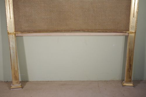 PAIR PAINTED AND PARCELGILT CANE 5FT DOUBLEKINGSIZE HEADBOARDSBEDS - ADDITIONAL PHOTO 15