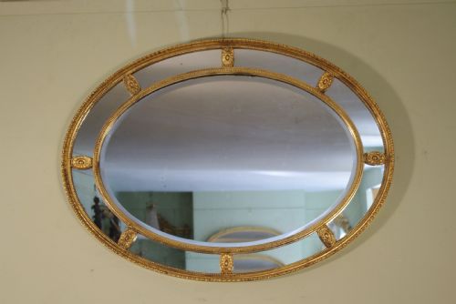 english victorian gilt large oval marginal overmantle wall mirror - CATEGORY: ANTIQUE MIRRORS - DATED 1890