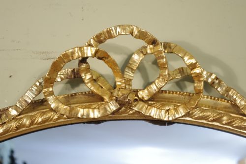 ENGLISH VICTORIAN GILT LARGE OVAL OVERMANTLE MIRROR - ADDITIONAL PHOTO 5