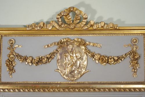 FRENCH PAINTED AND PARCELGILT LARGE TRUMEAUOVERMANTLE MIRROR - ADDITIONAL PHOTO 3