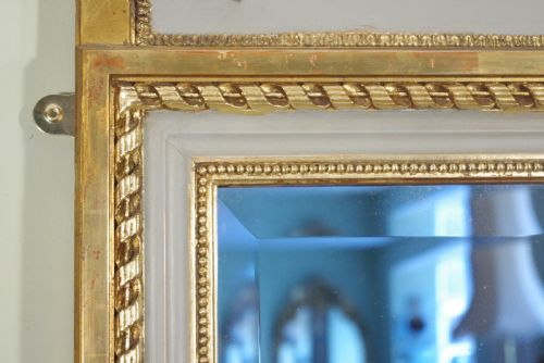 FRENCH PAINTED AND PARCELGILT LARGE TRUMEAUOVERMANTLE MIRROR - ADDITIONAL PHOTO 8