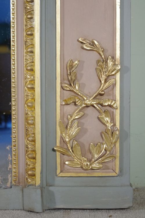 FRENCH PAINTED AND PARCELGILT LARGE TRUMEAUOVERMANTLE MIRROR - ADDITIONAL PHOTO 9