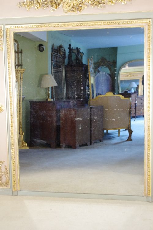 FRENCH PAINTED AND PARCELGILT LARGE TRUMEAUOVERMANTLE MIRROR - ADDITIONAL PHOTO 10