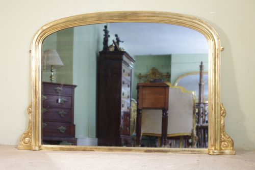 english victorian gilt arch top overmantle mirror - CATEGORY: ANTIQUE MIRRORS - DATED 1880