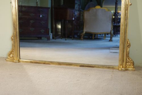 ENGLISH VICTORIAN GILT ARCH TOP OVERMANTLE MIRROR - ADDITIONAL PHOTO 2