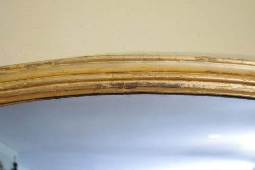 ENGLISH VICTORIAN GILT LARGE ARCH TOP OVERMANTLE MIRROR - ADDITIONAL PHOTO 6
