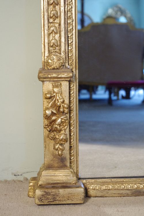 ENGLISH VICTORIAN GILT LARGE OVERMANTLE MIRROR - ADDITIONAL PHOTO 5
