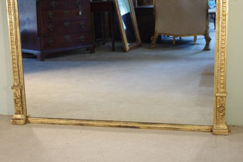 ENGLISH VICTORIAN GILT LARGE OVERMANTLE MIRROR - ADDITIONAL PHOTO 6