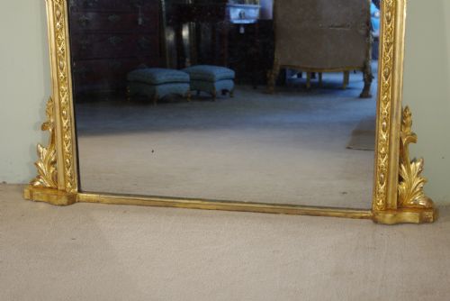 ENGLISH VICTORIAN GILT LARGE ARCH TOP OVERMANTLE MIRROR - ADDITIONAL PHOTO 5