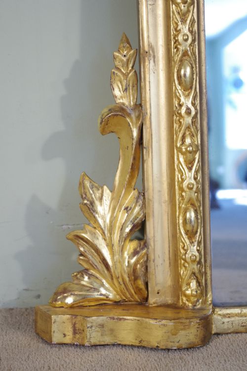 ENGLISH VICTORIAN GILT LARGE ARCH TOP OVERMANTLE MIRROR - ADDITIONAL PHOTO 6