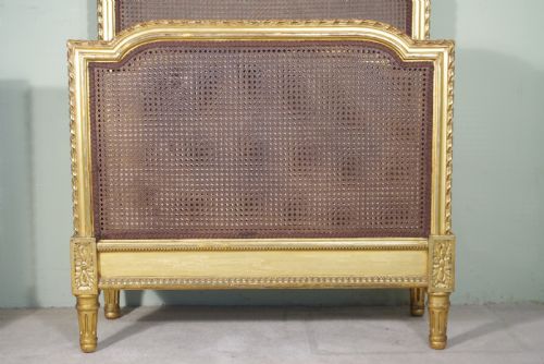 PAIR FRENCH GILT CANE SINGLE BEDS - ADDITIONAL PHOTO 2