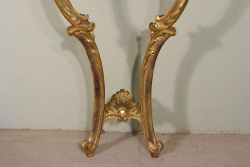 PAIR OF GILT CONSOLE TABLES WITH MARBLE TOPS - ADDITIONAL PHOTO 8
