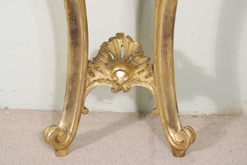 PAIR OF GILT CONSOLE TABLES WITH MARBLE TOPS - ADDITIONAL PHOTO 9