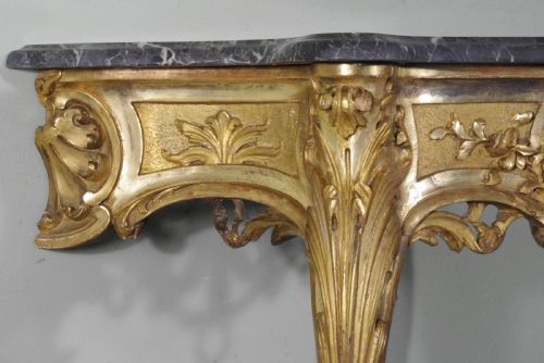 PAIR OF GILT CONSOLE TABLES WITH MARBLE TOPS - ADDITIONAL PHOTO 11